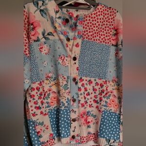 Colorful Floral Patchwork Cardigan